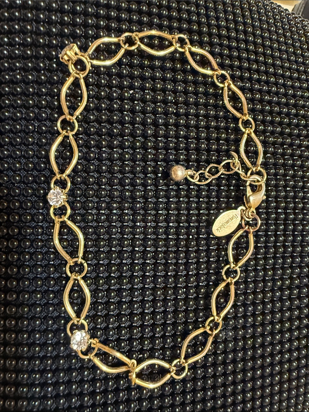 Panama Jack Gold Tone Link anklet with Crystal Accents